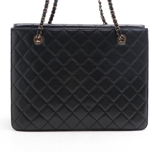 CHANEL Lambskin Quilted Beauty Lock Tote Leather Flap Medium Handbag Purse - Picture 5 of 15